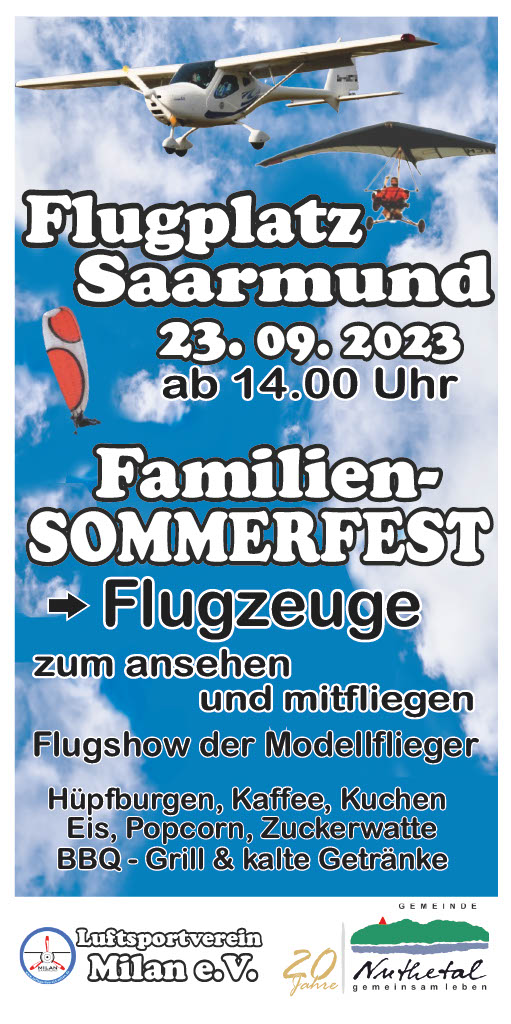 Familien-Sommerfest am Flugplatz Saarmund EDCS