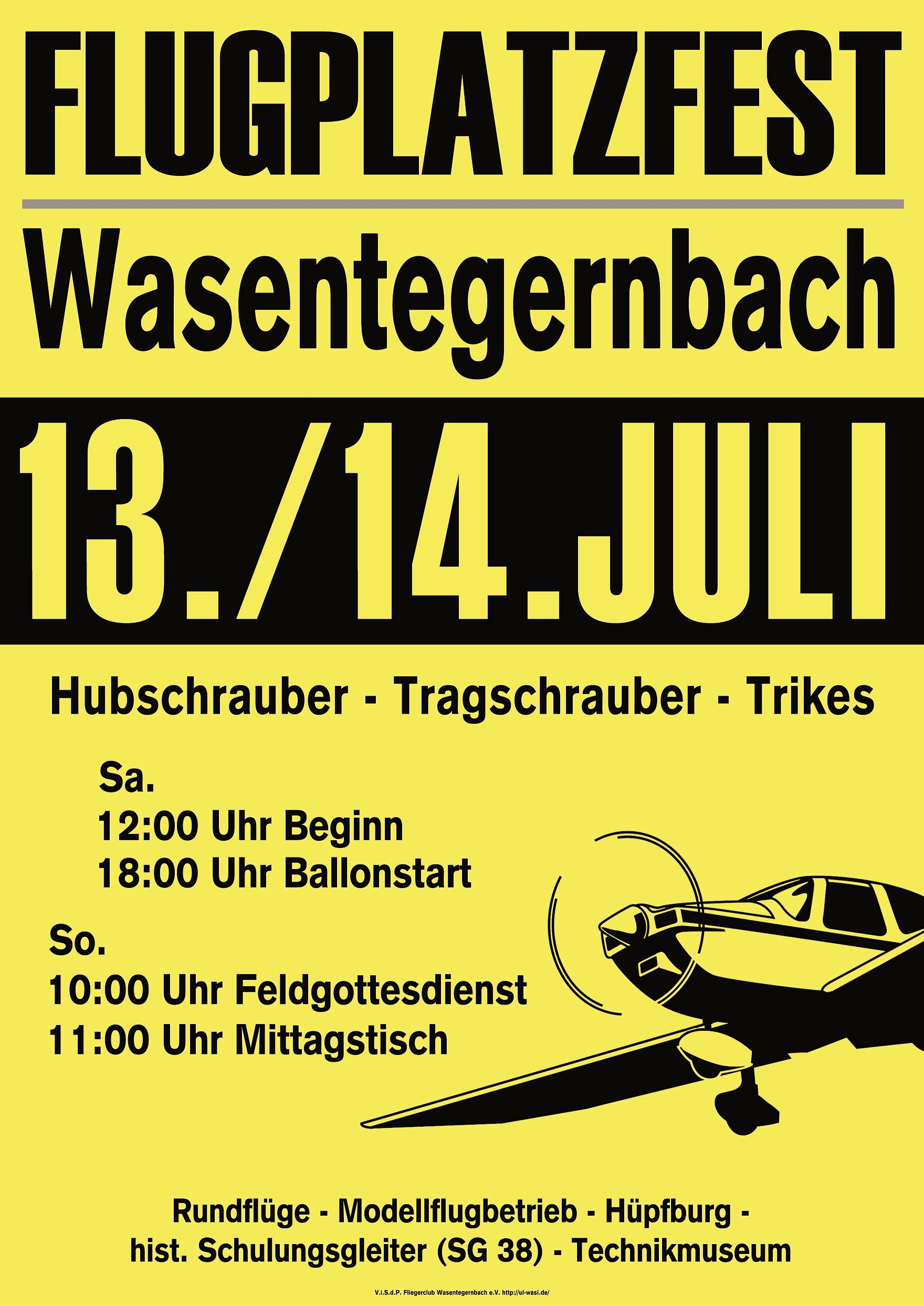 Flugplatzfest Wasentegernbach
