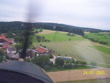 Anflug nach Westen auf den Platz Großerlach-Morbach